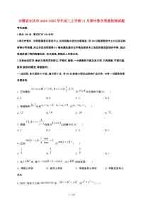 安徽省安庆市2024_2025学年高三上册11月期中数学试卷【有解析】