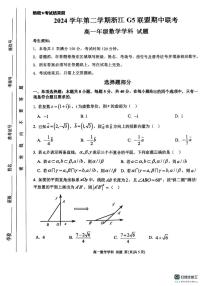 浙江省G5联盟2024-2025学年高一下学期期中考试数学试卷+答案