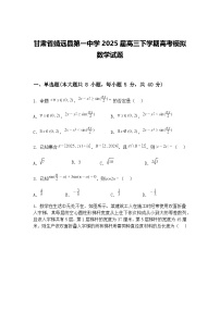 甘肃省靖远县第一中学2025届高三下学期高考模拟数学试题（含答案解析）