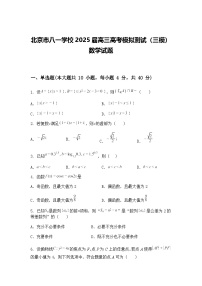 北京市八一学校2025届高三下高考模拟测试（三模）数学试题（含答案解析）