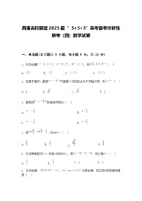 西南名校联盟2025届“ 3+3+3”高三下高考备考诊断性联考（四）数学试卷（含答案解析）
