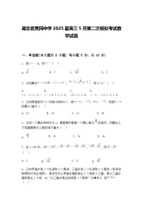 湖北省黄冈中学2025届高三下5月第二次模拟考试数学试题（含答案解析）