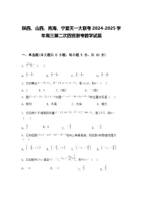 陕西、山西、青海、宁夏天一大联考2024-2025学年高三下第二次四省联考数学试题（含答案解析）