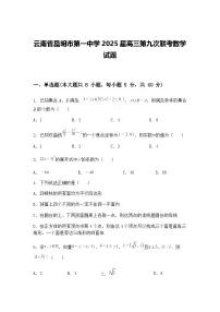 云南省昆明市第一中学2025届高三下第九次联考数学试题(含答案解析)