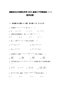 湖南省长沙市雅礼中学2025届高三下学期模拟（一）数学试卷（含答案解析）