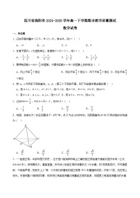 四川省绵阳市2024-2025学年高一下学期期末考试数学试题（Word版附解析）