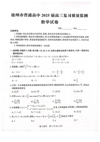 2025届河北省沧州市高三下学期10月复习质量监测-数学试题（含答案）