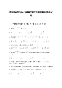 四川省自贡市2025届高三下第三次诊断性考试数学试题（含答案解析）