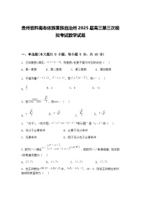 贵州省黔南布依族苗族自治州2025届高三下第三次模拟考试数学试题（含答案解析）