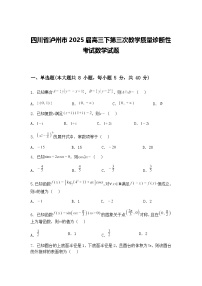 四川省泸州市2025届高三下第三次教学质量诊断性考试数学试题（含答案解析）