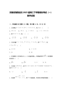 河南省豫西名校2025届高三下学期模拟考试（一）数学试题（含答案解析）