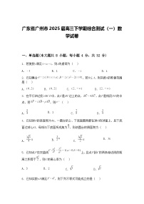 广东省广州市2025届高三下学期综合测试（一）数学试卷（含答案解析）