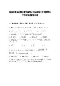 青海省海东市第二中学等校2025届高三下学期第二次模拟考试数学试卷（含答案解析）
