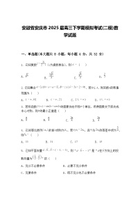 安徽省安庆市2025届高三下学期模拟考试(二模)数学试题（含答案解析）