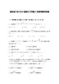 湖北省八市2025届高三下学期3月联考数学试卷（含答案解析）