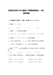甘肃省兰州市2025届高三下学期诊断考试（一模）数学试题（含答案解析）