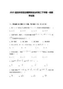 2025届吉林省延边朝鲜族自治州高三下学期一模数学试题（含答案解析）