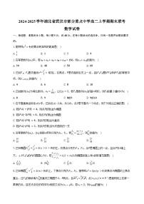 湖北省武汉市部分重点中学2024-2025学年高二上学期期末联考数学试卷（含答案）