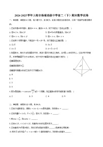 2024-2025学年上海市杨浦高级中学高二(下)期末数学试卷(含答案)