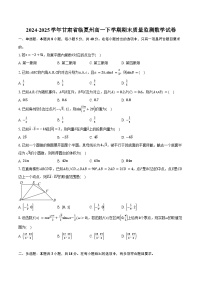 2024-2025学年甘肃省临夏州高一下学期期末质量监测数学试卷（含解析）