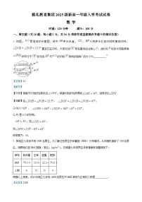 湖南省长沙市雅礼教育集团2025-2026学年高一上学期入学考试数学试题（Word版附解析）