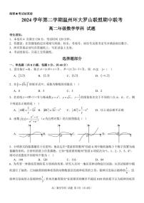 浙江省温州市环大罗山联盟2024-2025学年高二下学期期中考试数学试卷+答案