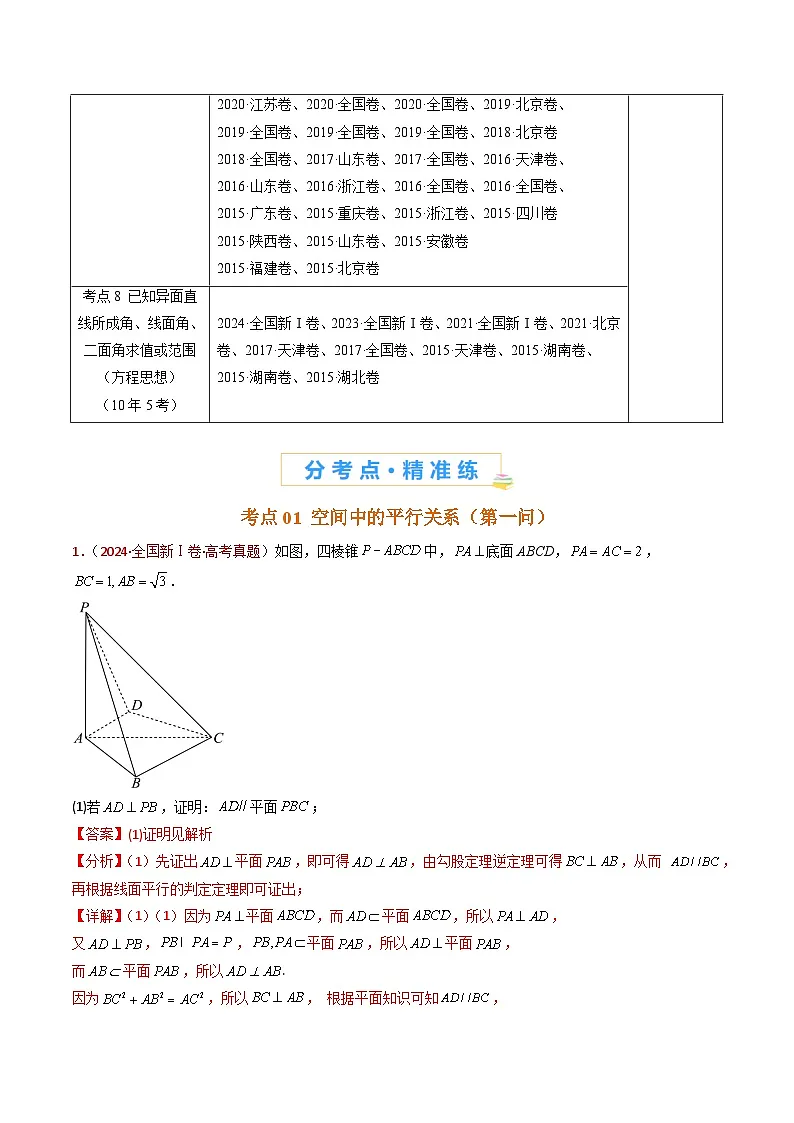 专题21 立体几何大题综合(教师卷)第3页