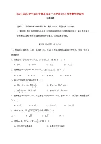 2024_2025学年山东青岛高一上学期（10月）月考数学阶段性试题[有答案]
