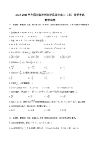 2025-2026学年四川省泸州市泸县五中高二（上）开学数学试卷（含答案）