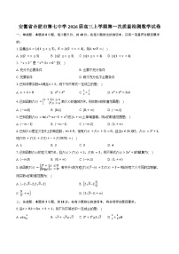 安徽省合肥市第七中学2026届高三上学期第一次质量检测数学试卷（含答案）