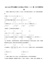 2025-2026学年安徽省六安市独山中学高三（上）第一次月考数学试卷（含解析）