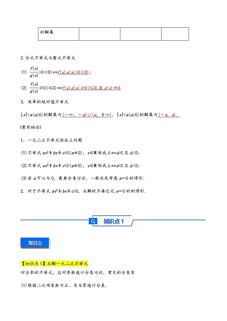 第5讲 一元二次方程、不等式--2026年高考数学一轮复习基础梳理(原卷版)第2页