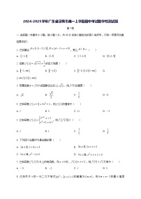 2024—2025学年度广东省深圳市高一上学期期中考试数学试题
