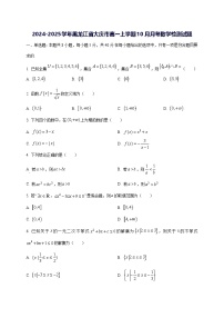 2024—2025学年度黑龙江省大庆市高一上学期10月月考数学试题[含解析]