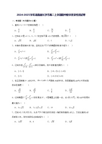 2024—2025学年度湖南省长沙市高二上学期期中数学试题[含解析]