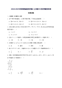 2024—2025学年度陕西省宝鸡市高二上学期10月月考数学阶段试题[含解析]