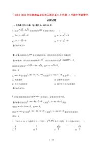 2024~2025学年湖南省岳阳市云溪区高二上学期11月（期中）考试数学试卷（附解析）