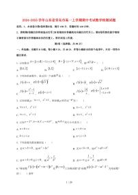 2024~2025学年山东省青岛市高一上学期期中考试数学试卷（含解析）