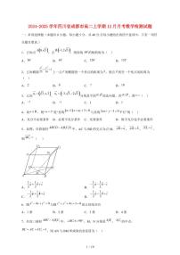 2024~2025学年四川省成都市高二上学期（12月）月考数学试卷1（附解析）