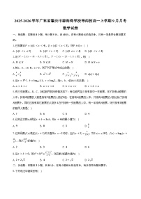 2025-2026学年广东省肇庆市碧海湾学校等两校高一上学期9月月考数学试卷（含答案）