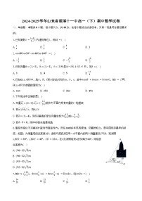 2024-2025学年山东省淄博十一中高一（下）期中数学试卷（含答案）