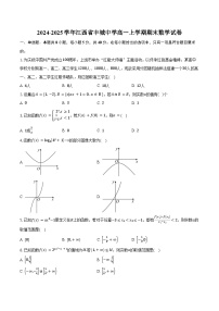 2024-2025学年江西省丰城中学高一上学期1月期末数学试卷（含答案）