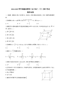 2024-2025学年福建省莆田十五中高二（下）期中数学试卷（含答案）