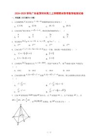 2024~2025学年广东省深圳市高二上学期期末联考数学试卷【有解析】