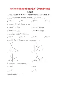 2024~2025学年贵州省毕节市金沙县高一上学期期末考试数学试卷【带解析】1
