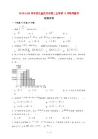 2024~2025学年湖北省武汉市高二上学期（12月）联考数学试卷【有解析】