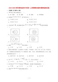 2024~2025学年青海省西宁市高一上学期期末数学调研试卷【有解析】