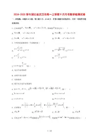 2024~2025学年湖北省武汉市高一上学期（9月）月考数学测试卷【有解析】