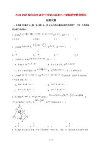 2024~2025学年山东省济宁市梁山县高二上学期期中数学模拟试卷（含答案）