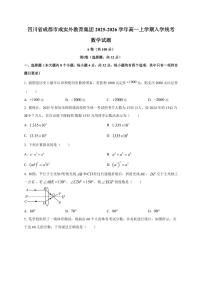 2025~2026学年四川省成都市成实外教育集团高一上册入学统考数学试卷【含解析】
